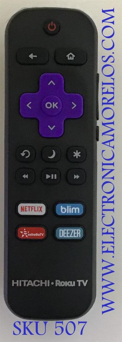 CONTROL REMOTO  ORIGINAL NUEVO HITACHI ROKU SMART TV / 101018E0014 / D20170808